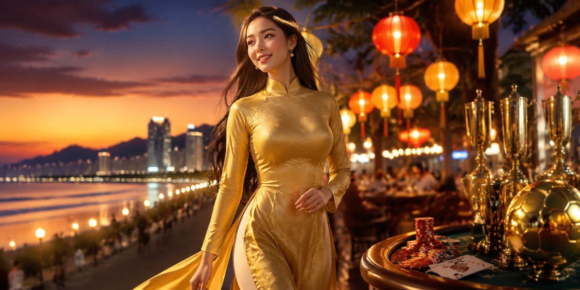 Người chơi tại Đà Nẵng mặc áo dài thưởng thức trò chơi bài trong không khí thư thái
